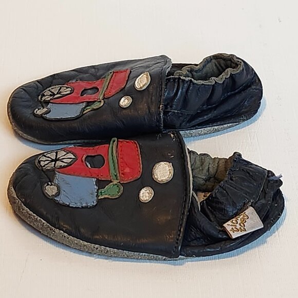 ADORABLE TICKLE TOES Leather Baby Shoes Size 12 Months CHOO CHOO TRAIN - Picture 3 of 5